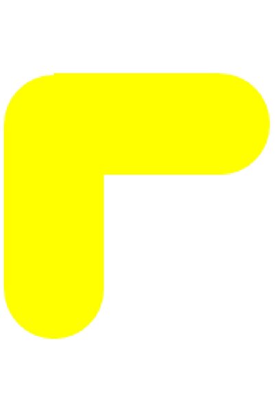 Kaizen Market شريط علامات أرضي على شكل حرف L أصفر 16 قطعة