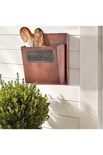 The Mia Galvanized Metal 37x27x17cm Hanging Bread & Newspaper Holder Copper Glv0525