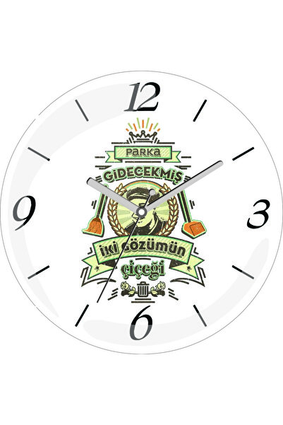 Şart Hediye Ceas de perete din sticlă reală bombată de 30 cm cu floarele celo...