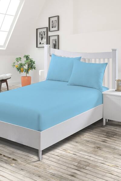 Taç Ranforce Fitted Tek Kişilik Çarşaf Seti 120*200 Mavi