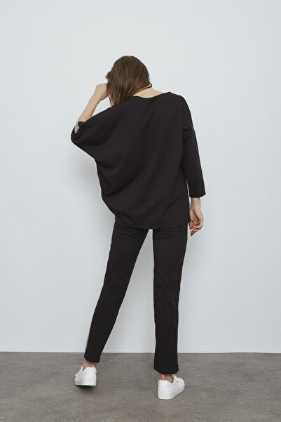 VERDA Dámská blůza s černým stříbrným proužkem