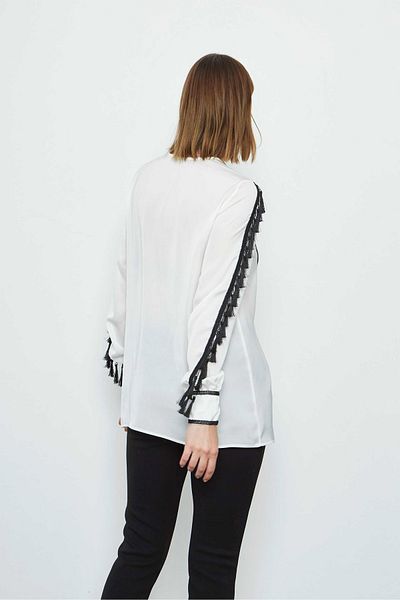 VERDA Tassel and Embroidery Detailed Blouse