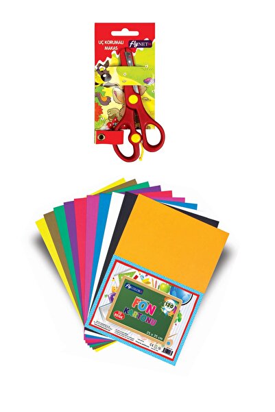 FLY COLOR Fon Kartonu 10 Renk 25*35cm Uç Korumalı Makas