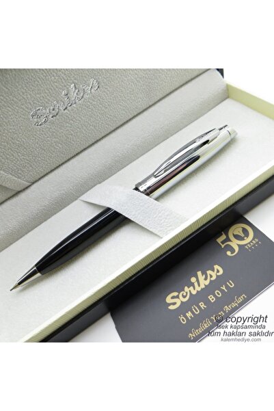 Scrikss 39 Siyah Krom Versatil Kalem | Oscar | Isme Özel Kalem