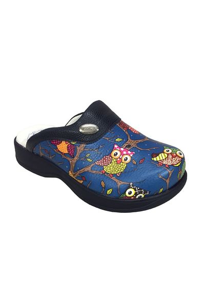 Hipokrat Γυναικείες παντόφλες Navy Blue Owl Orthopedic Sabo