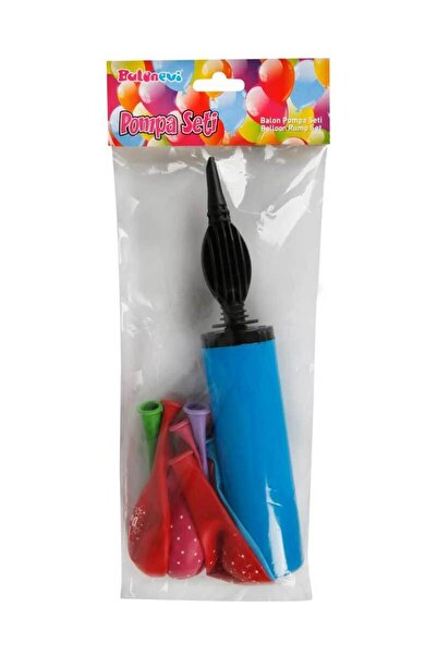 BalonEvi Parti Balon Pompa Seti Mavi