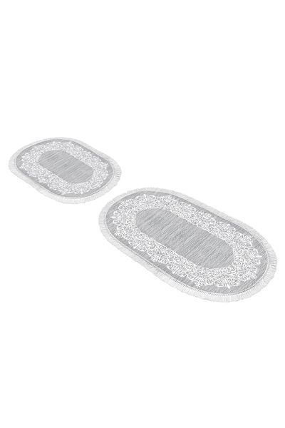 Alanur Home Σετ Τουαλέτας Dekoreko Digital Fringed Oval 1811 Pattern 1