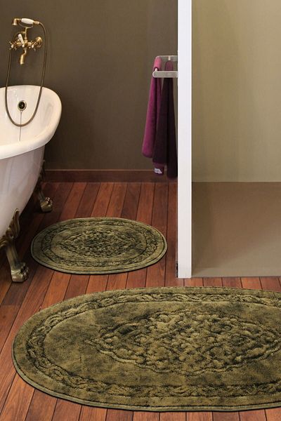 Alanur Home Σφουγγαρίστρα Damaks Οβάλ Βαμβακερή 2 Συσκευασία Αντίκα Καφέ