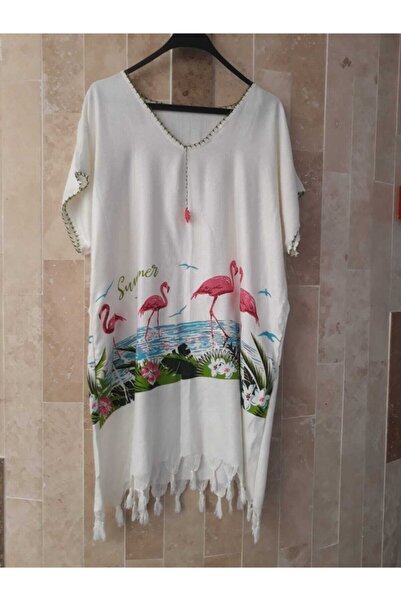 Peştemal Home Flamingo Desenli Peştemal Plaj Elbisesi