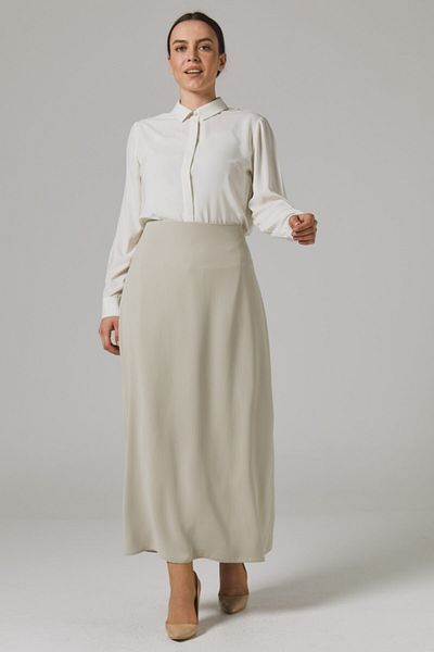 SORALLİNE Plus Size Bell Skirt 778 Stone