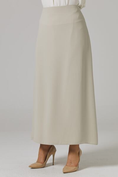 SORALLİNE Plus Size Bell Skirt 778 Stone