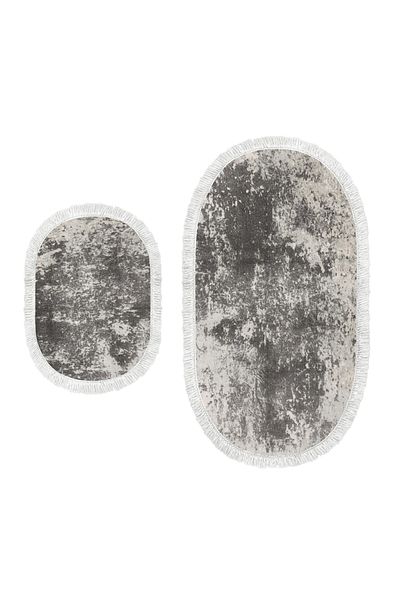 Alanur Home Σετ Τουαλέτας Dekoreko Digital Fringed Oval 1898 Pattern 1