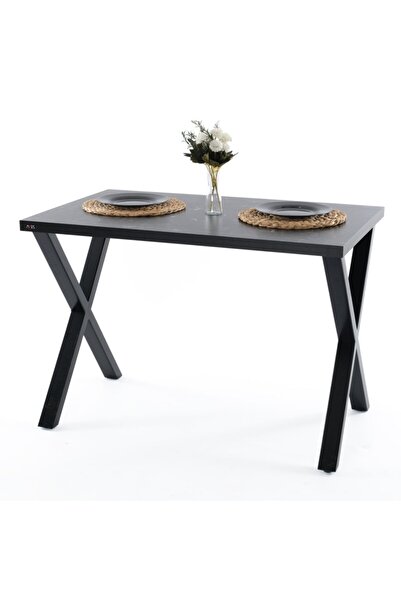 Cosargroup Xayak Siyah Mermer 110x70cm Yemek Masası Balkonmasası Çalışmamasa