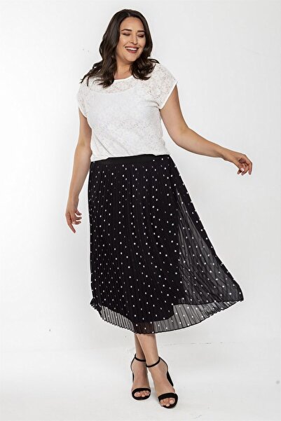 Seamoda Flower Pattern Lace Short Top-white