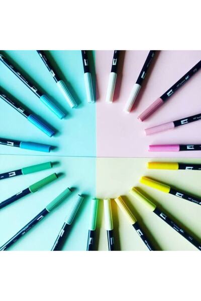 Tombow Dual Brush Pen 20 Renk Set Pastel + Canlı Renkler