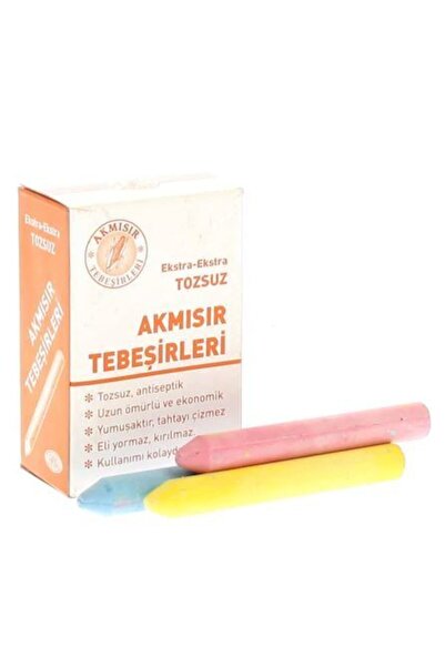 Akmısır Renkli Tozsuz Tebeşir 15'li Set