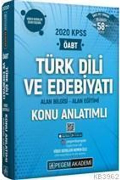 Pegem Akademi Yayıncılık 2020 Kpss Öabt Türk Dili Ve Edebiyatı Video Destekli...