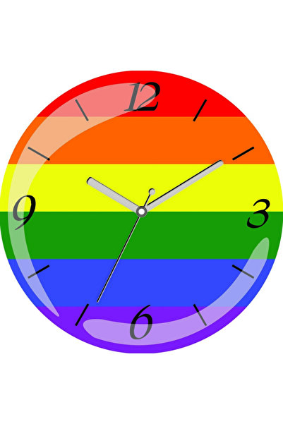 3M ساعة حائط زجاجية حقيقية منحنية من Rainbow Silent Flowing