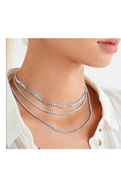 X-Lady Accessories Kadın Gümüş Zincir Seti