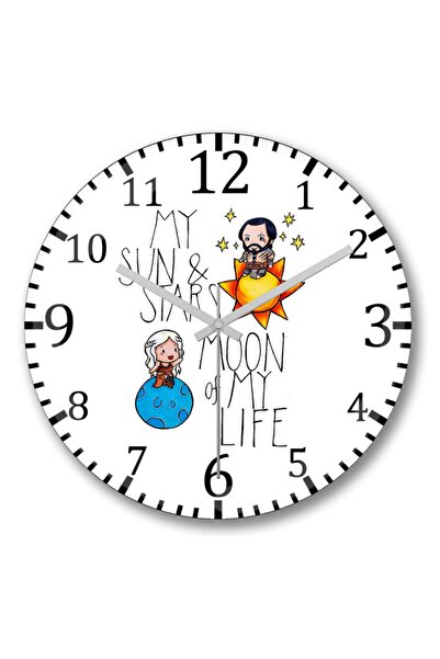 Baskı Dükkanı ساعة حائط خاليسي وخل د로그و من الزجاج الحقيقي المنحني