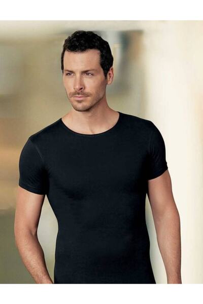 Şahinler Чоловіча чорна футболка з коротким рукавом і коміром-стійкою Me069