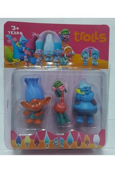 Brother Toys Set of 3 Trolls Branch, Biggie, Cooper