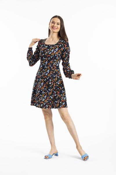 Pitti Γυναικείο Μπλε Φλοράλ Φόρεμα 51105