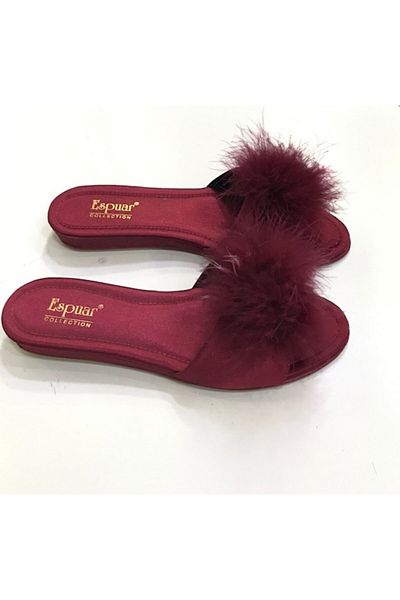 Espuar Papuci de casă pentru femei Burgundy Dowry