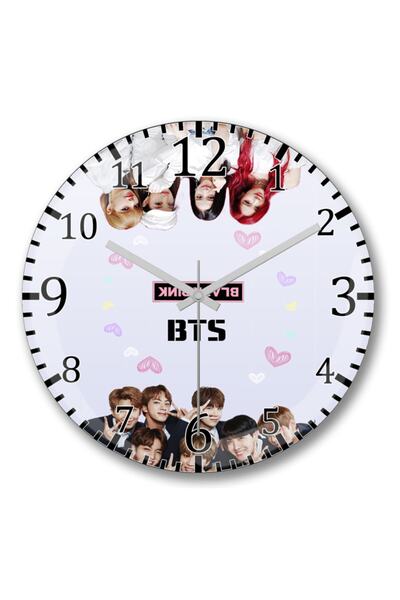 Baskı Dükkanı BTS i Blackpink zidni sat - Zakrivljeno pravo staklo