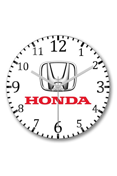 Baskı Dükkanı Ceas de perete cu logo Honda Sticlă reală curbată
