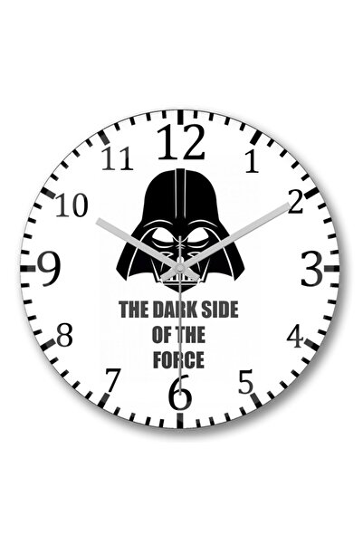 Baskı Dükkanı ساعة حائط دارث فيدر أو لادو نيغرو دا فورسا من الزجاج الحقيقي ال...