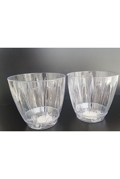 Asenya Şeffaf Büyük Tabaklı Orkide Saksısı 3 lt 2 Adet