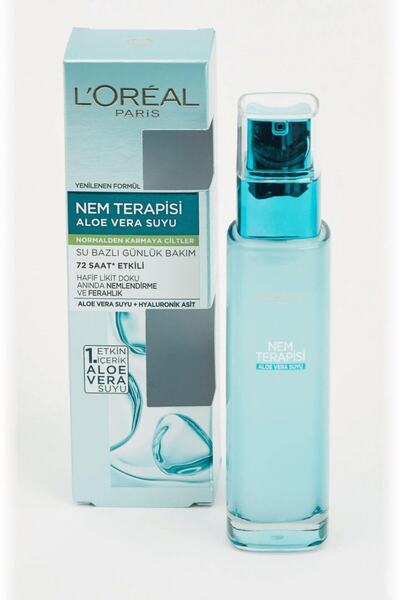 L'Oreal Paris Nem Terapisi Aloe Vera Suyu Normalden Karmaya Ciltler Için Su Bazlı Günlük Bakım 70ml 3600523424894