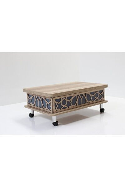 kolexonline Mavi   3 Kadameli Tekerli Alaska Akıllı Sihirli Sehpa