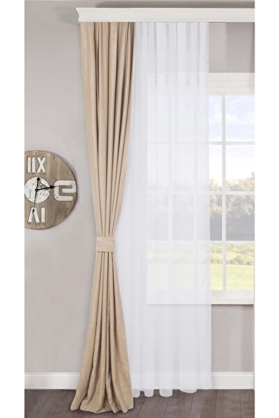 MASSARELLI Fon Perde Bej Rengi Pilesiz