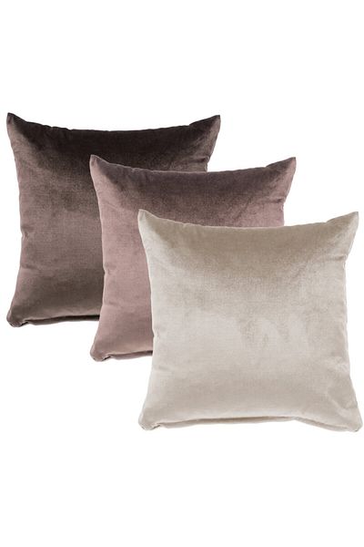 Alacastore Set de 3 huse de pernă din catifea de culoare uni