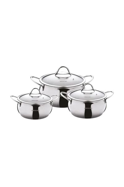 Emsan Cemre 6 Piece Midi Steel Pot Set (3 Piece Pot Set)