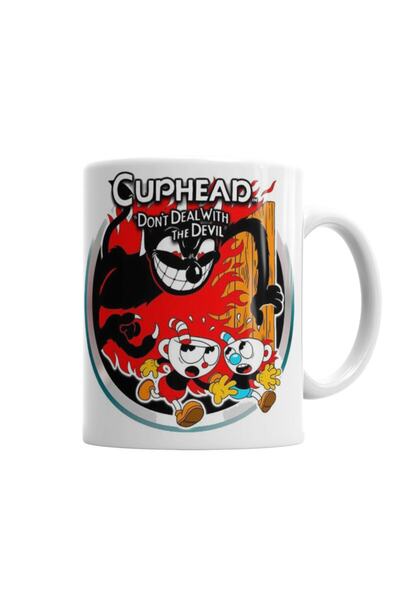 Baskı Dükkanı Cuphead Don't Deal With The Devil Mug Glass Porcelain