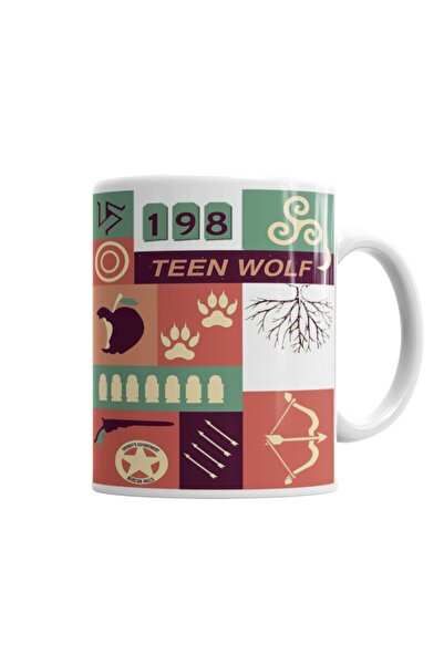 Baskı Dükkanı كوب بورسلين زجاجي بتصميم رسم توضيحي للتين وولف