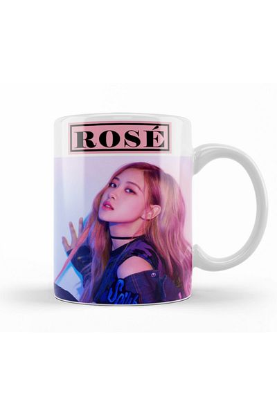 Baskı Dükkanı Blackpink Rose Mug Cup Porcelain