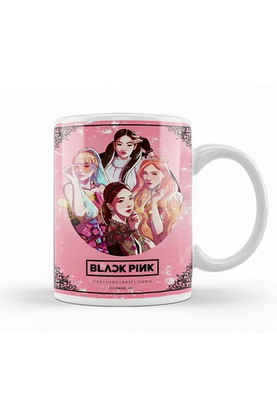 Baskı Dükkanı Blackpink Jisoo Jennie Rosé Lisa Mug Glass Porcelain