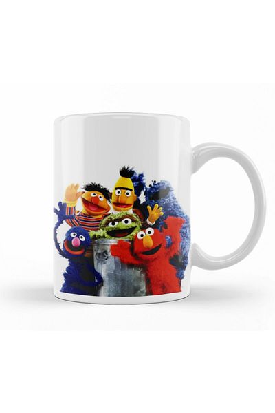 Baskı Dükkanı Sesame Street Heroes Mug Cup Porcelain