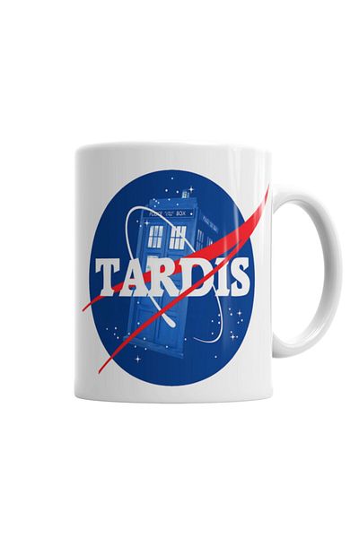 Baskı Dükkanı Doctor Who Tardis Nasa Mug Glass Porcelain