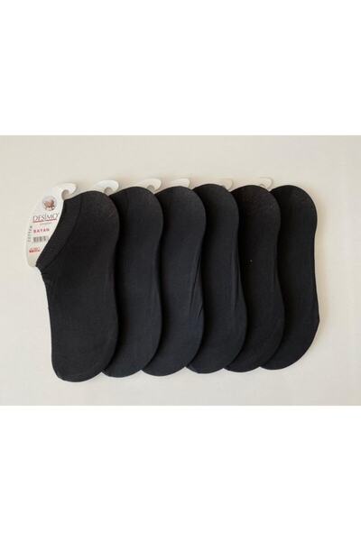 Desimo Kadın Siyah Koton Ince Nylon Sneakers Patik Çorap 6'lı