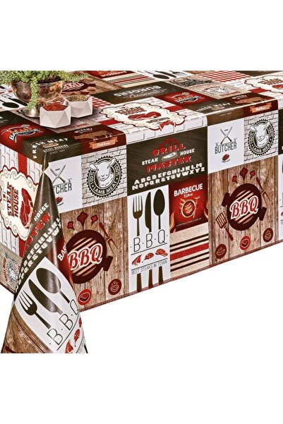 Dekorama مفرش طاولة من القماش الزيتي مبطن وقابل للإزالة من مادة PVC لـ 4-6-8-...