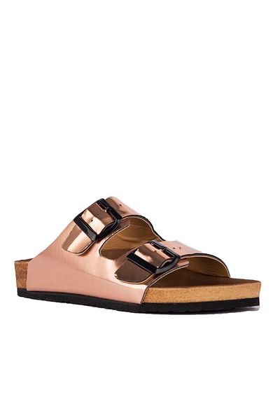 Slazenger Women's Slippers Silver Patent Leather - LENS SA10SK012
