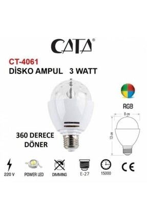cata 3 watt parti donebilen ampul disko isik lamba 360 derece donen led ampul rgb e 27 duylu ct 4061 fiyati yorumlari trendyol