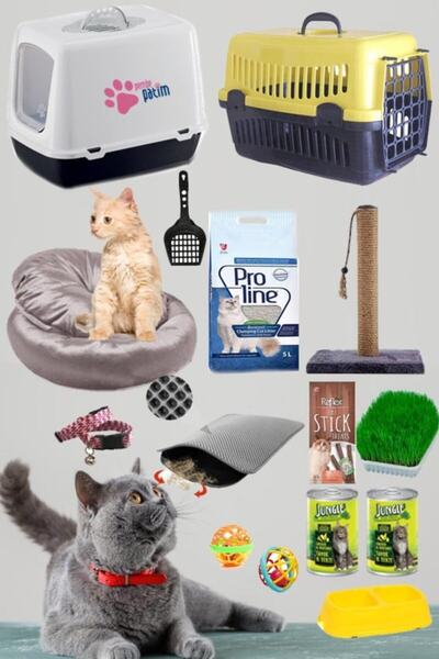 Enzoo Kedi Başlangıç 15 Parça Bakım Seti -pkt-2-mavi Paket