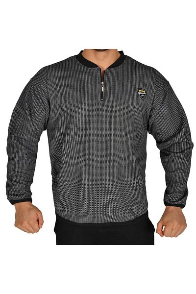 Big Sam Men's Gray Relaxed Fit Large Size Sweatshirt