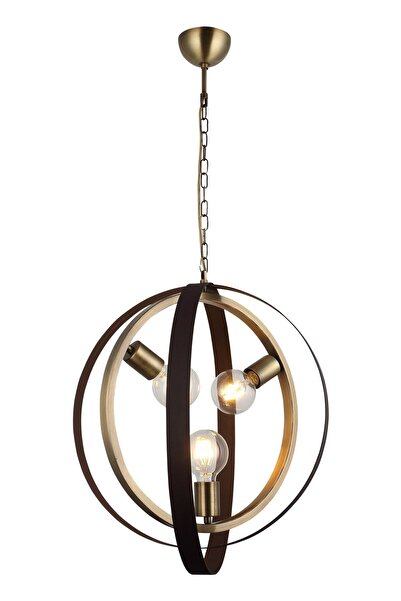 LUCEA Tado 3 Lü Antik Lak/kahve Boyalı Avize 3xe27